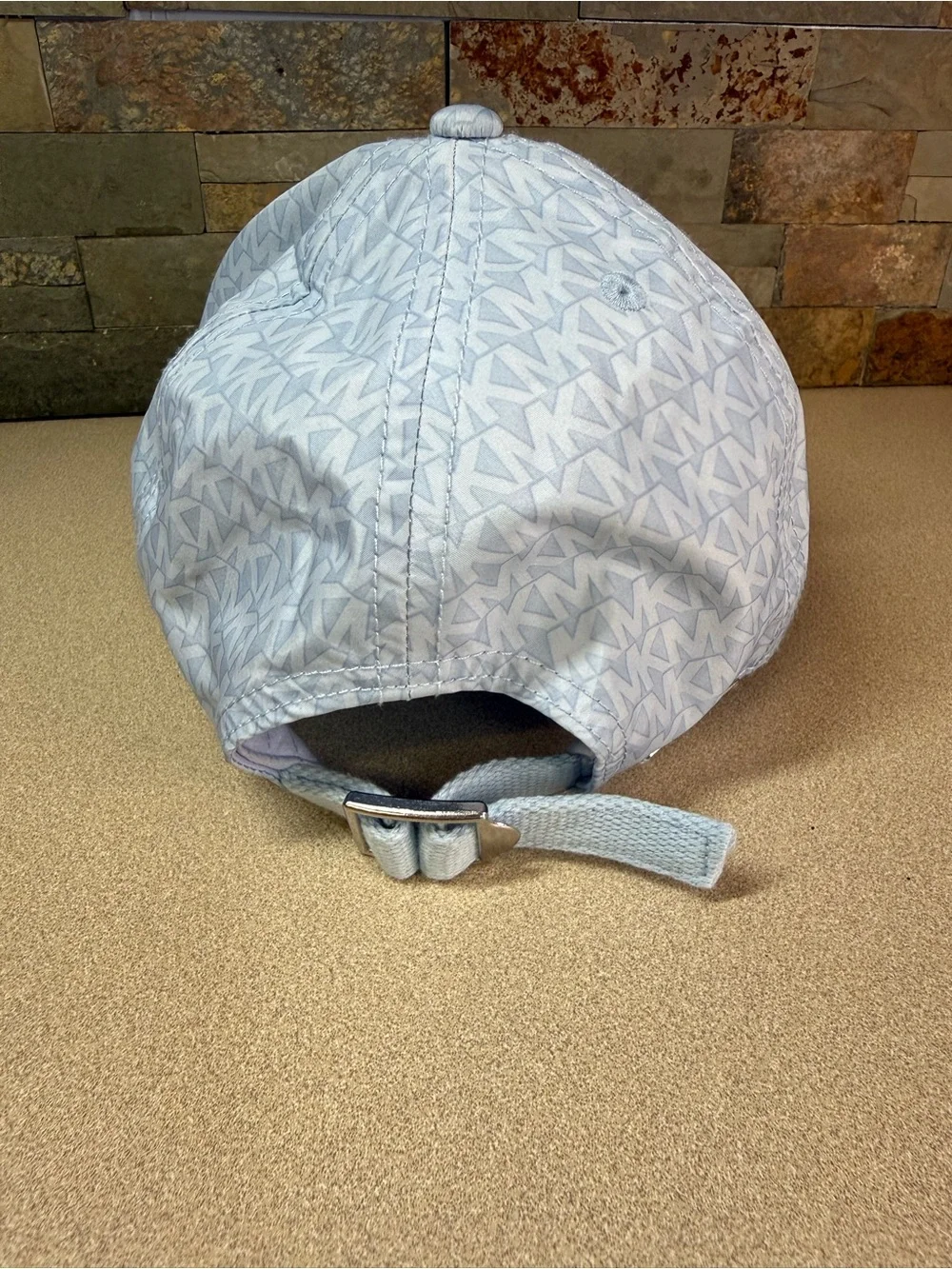 Michael Kors White All-Over MK Monogram Baseball Cap